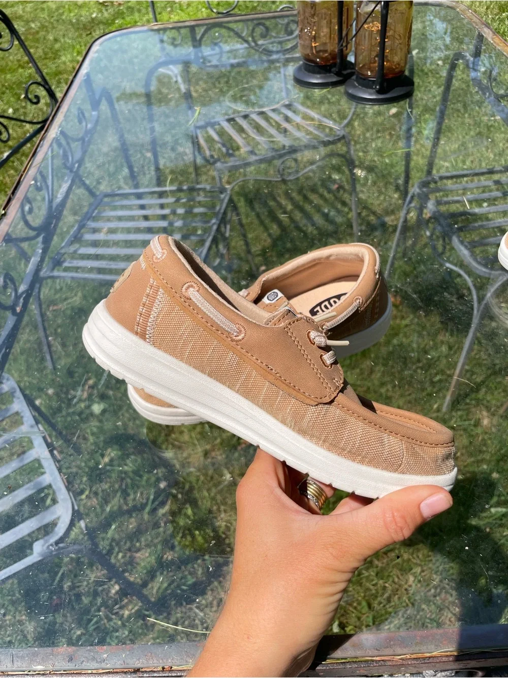 Hey Dude Kids Tan Slip-On Sneakers